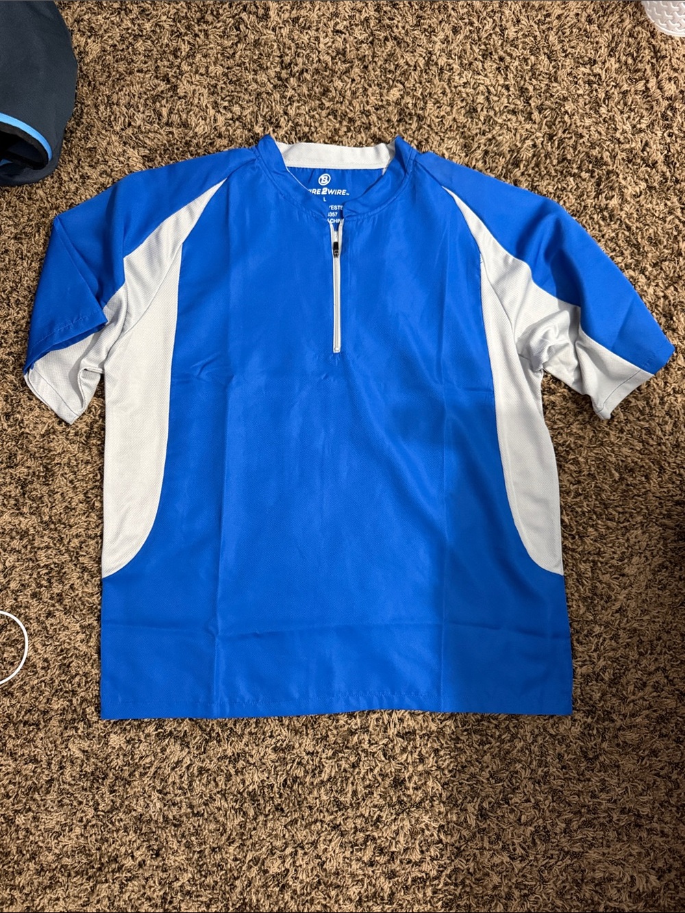 Wire2Wire Blue Short Sleeve Baseball Cage Jacket